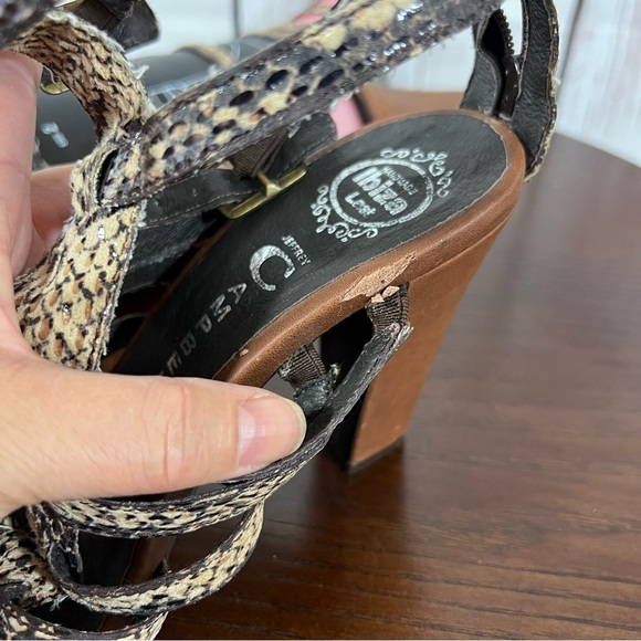 JEFFREY CAMPBELL BOND snake skin embossed Women's Strappy Gladiator Heels Size 7 - Picture 4 of 16